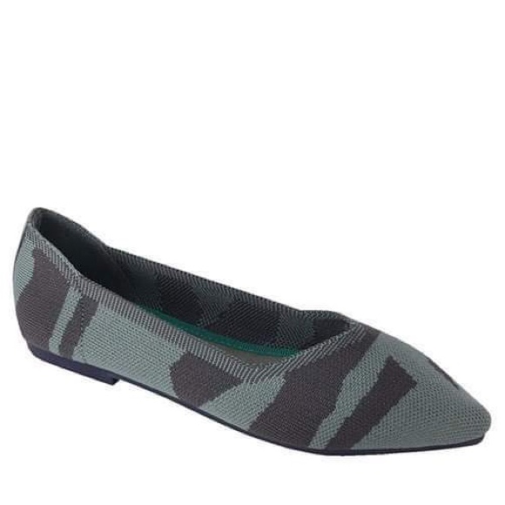 Italina Black Slip On Pointed Toe Fabric Comfort Walking Flat - Picture 4 of 6